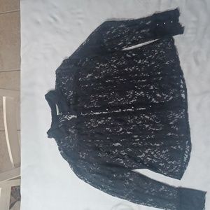 Womans Black Lace Blouse